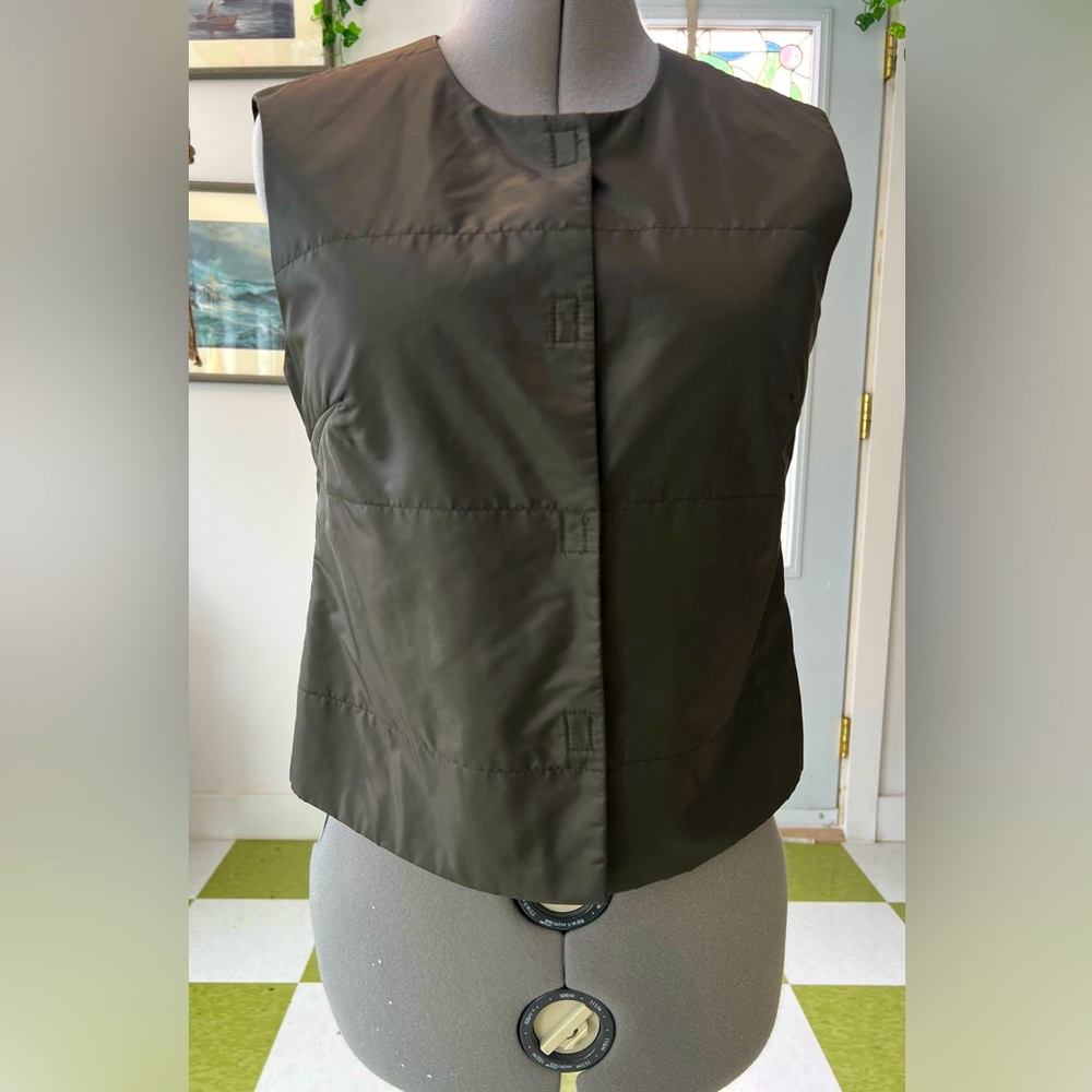 Vintage Women's Steampunk Vest Made in Canada.Khaki Green
